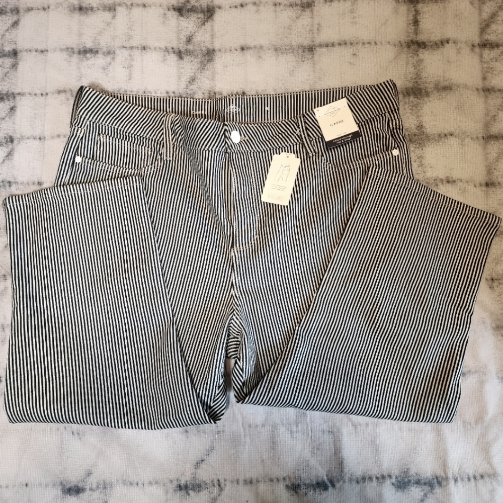 NWT - Black and white stripe pants